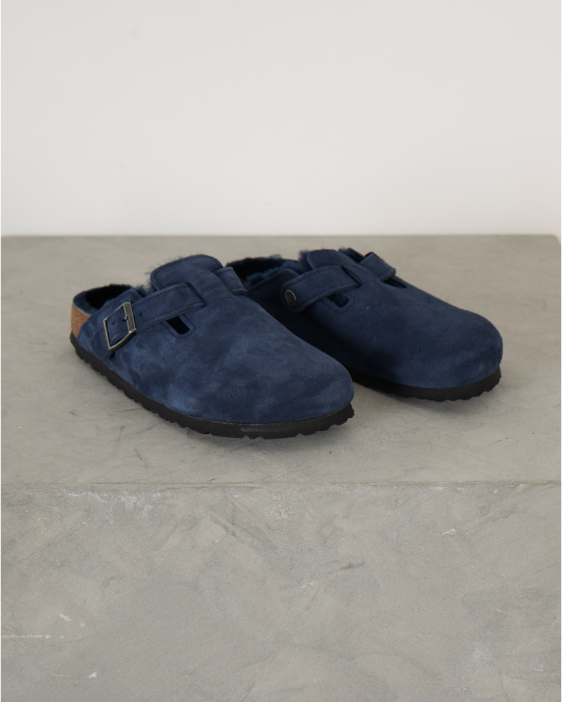Boston Shearling Suede Instappers Navy