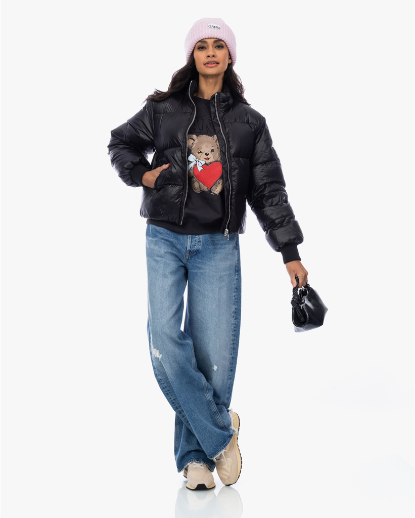 Gewatteerd Cropped Jack Zwart