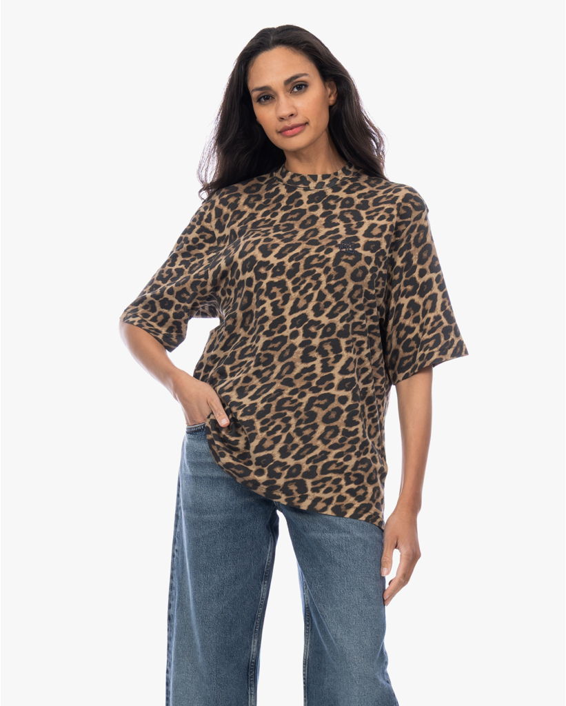Avi Leopard T-shirt Bruin