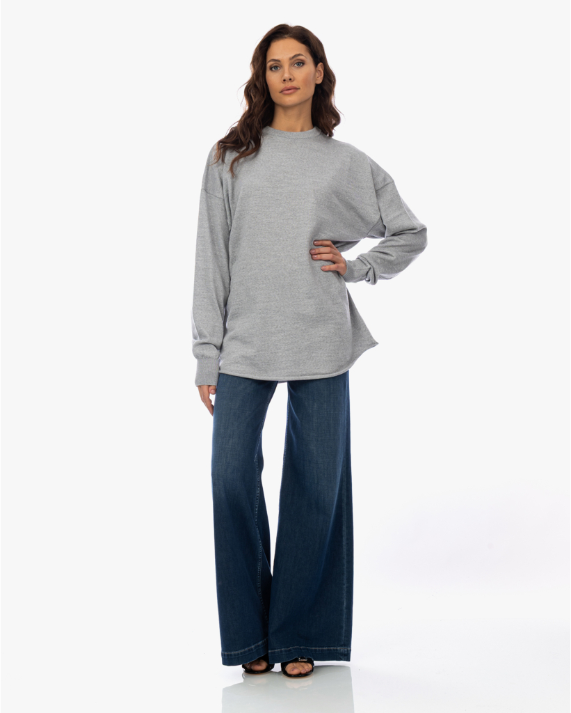 James Oversized Knit Pullover Grijs