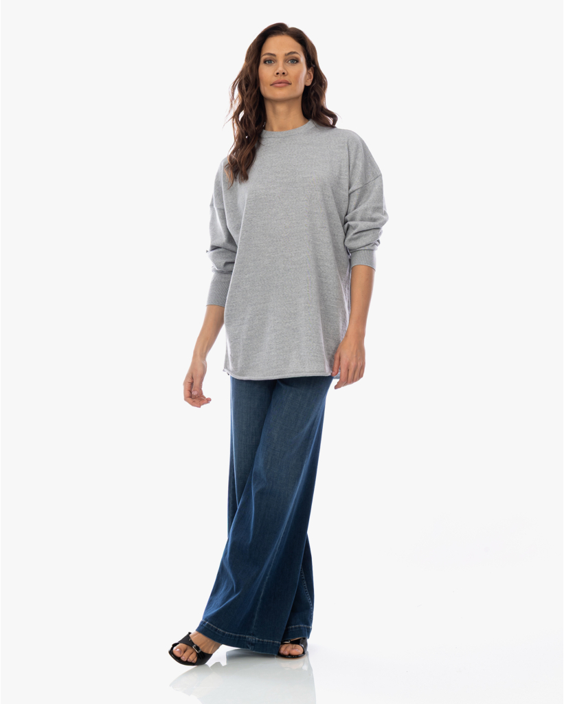 James Oversized Knit Pullover Grijs
