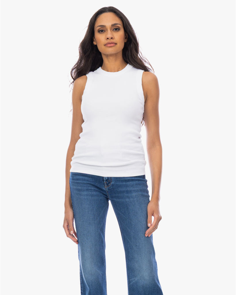 Khloe Ribbed Tanktop Wit
