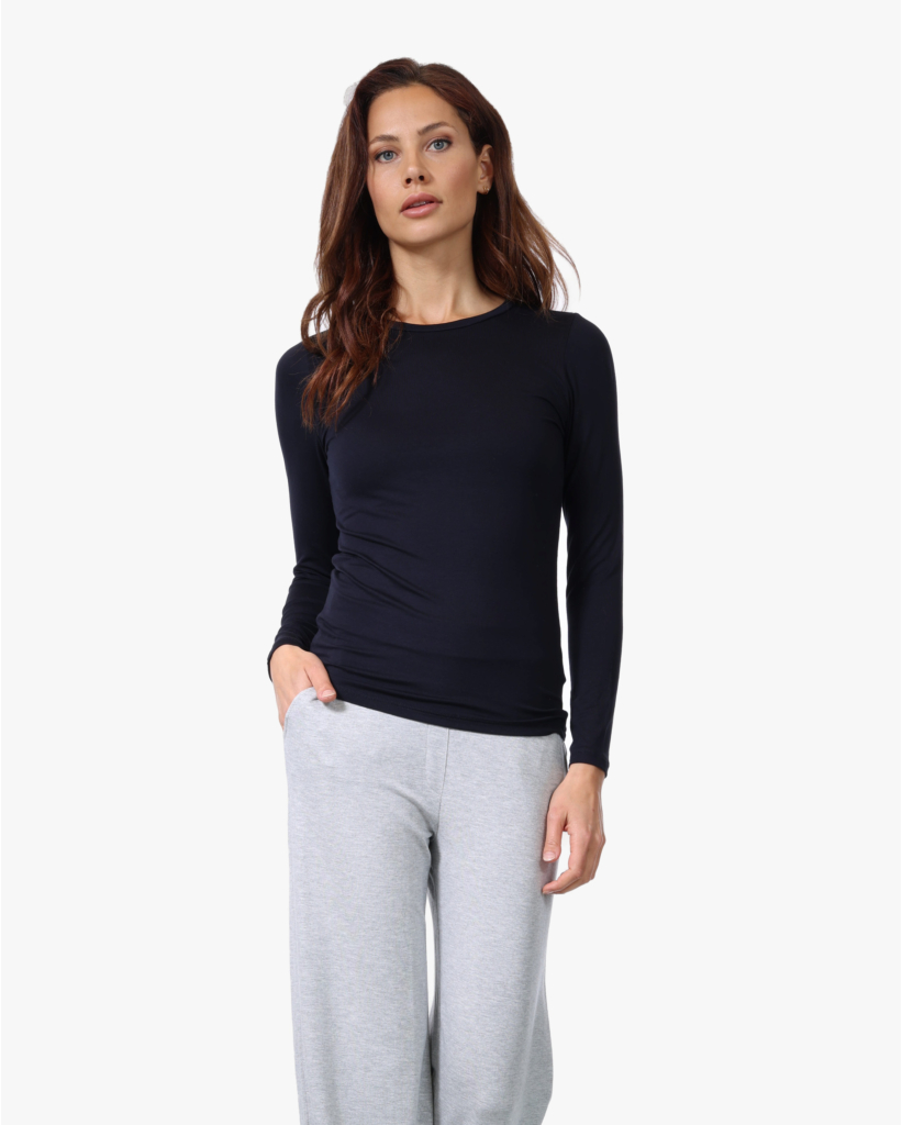 Soft Touch Ronde Hals Longsleeve Marine