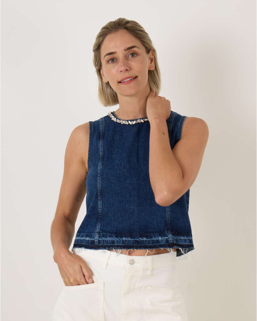 Medine Top Dark Blue Denim