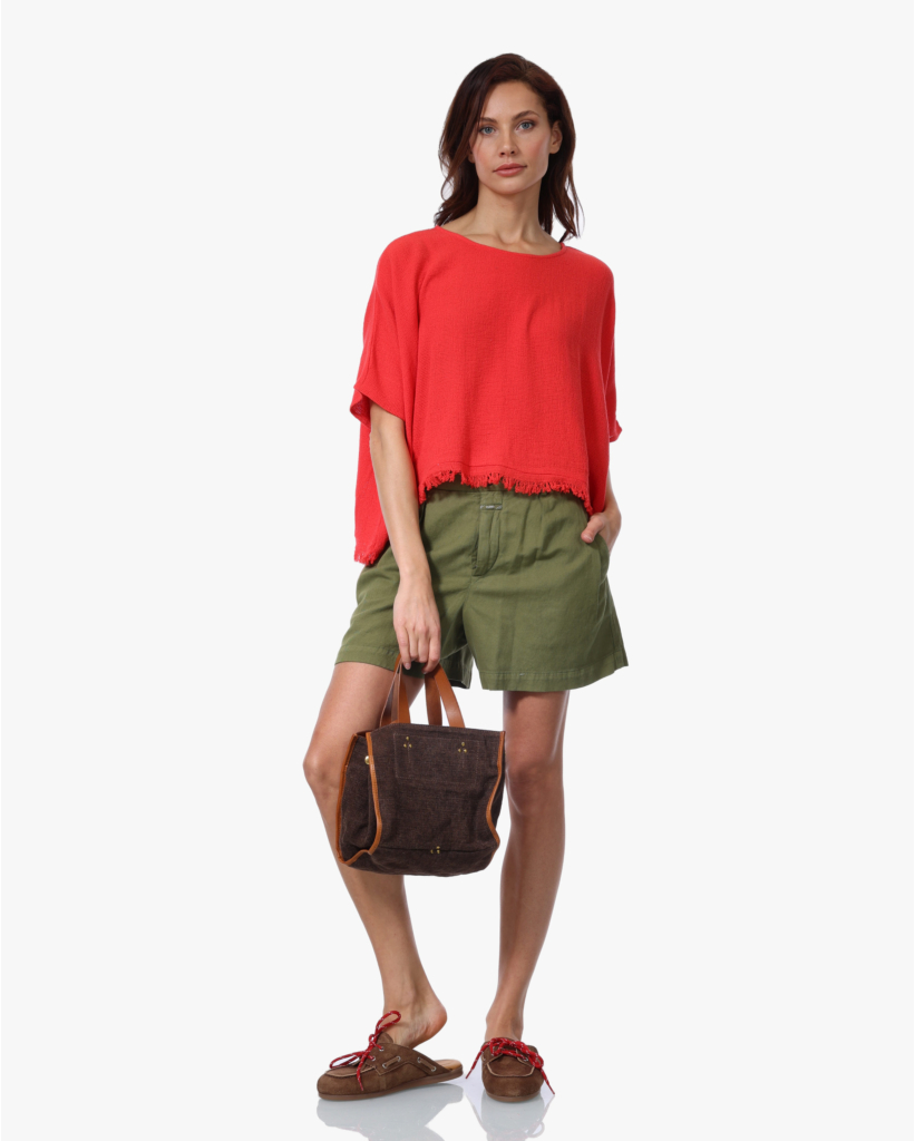 Lanai Top Met Franjes Rood