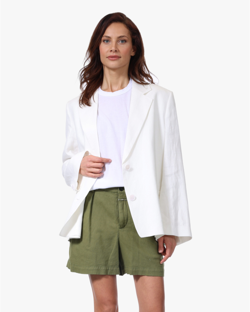 Iverly Oversized Linnen Blazer Off White
