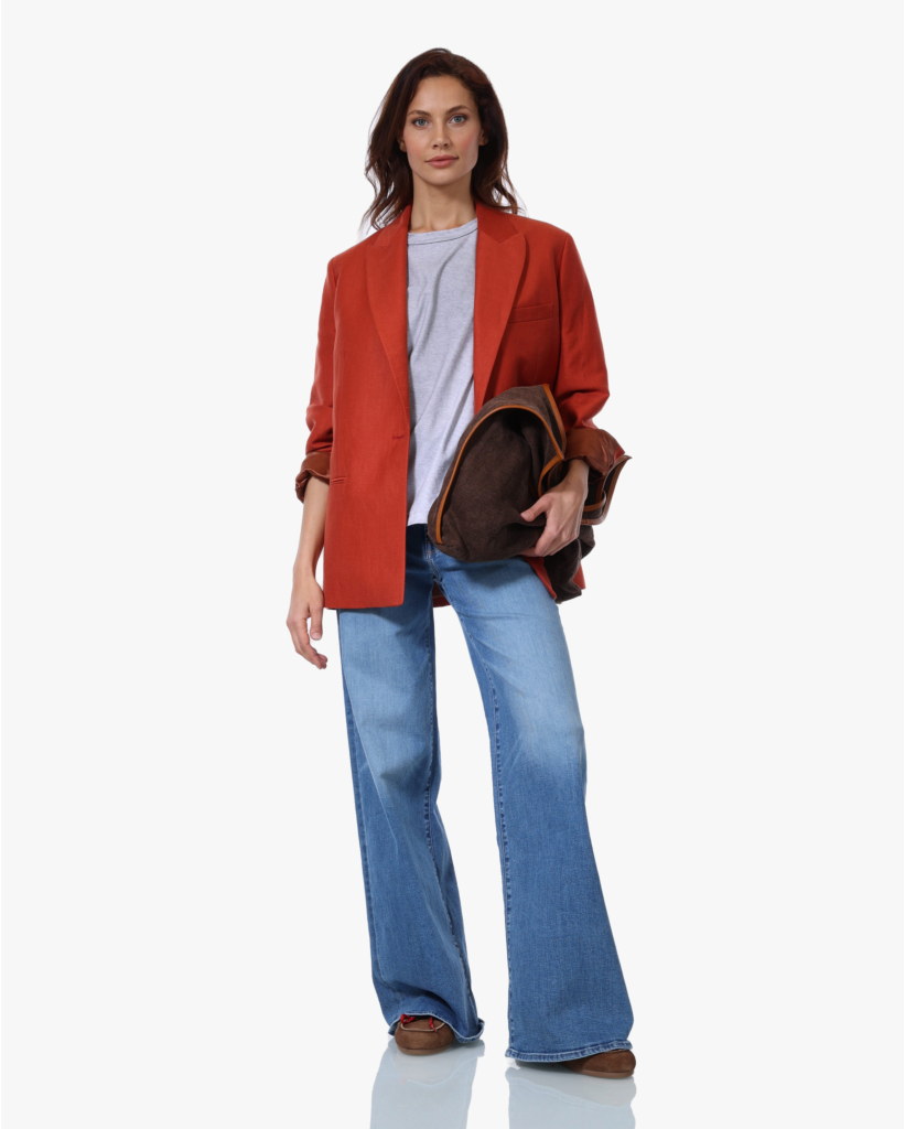 Linnen Viscose Blazer Rood