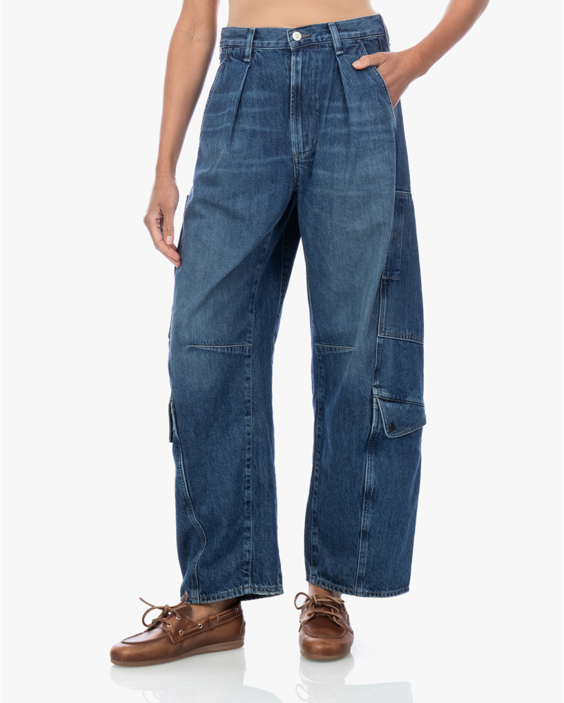 Flightpant cargo jeans donkerblauw