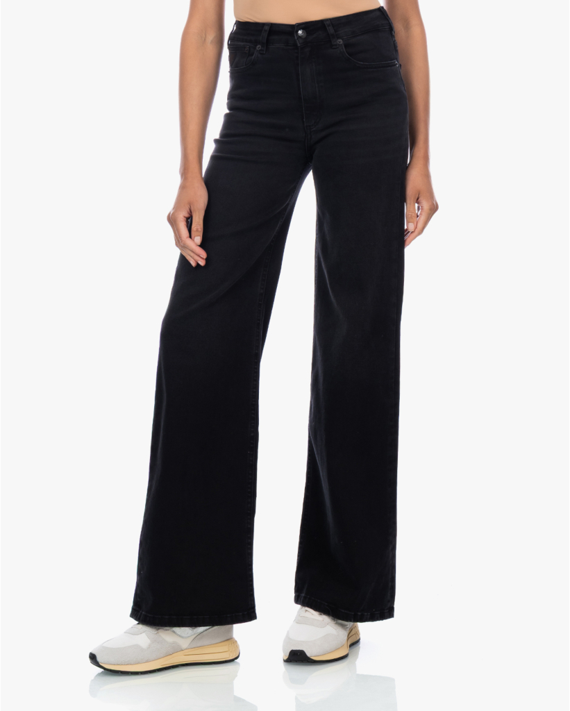 Palazzo Mid Rise Jeans Zwart L32