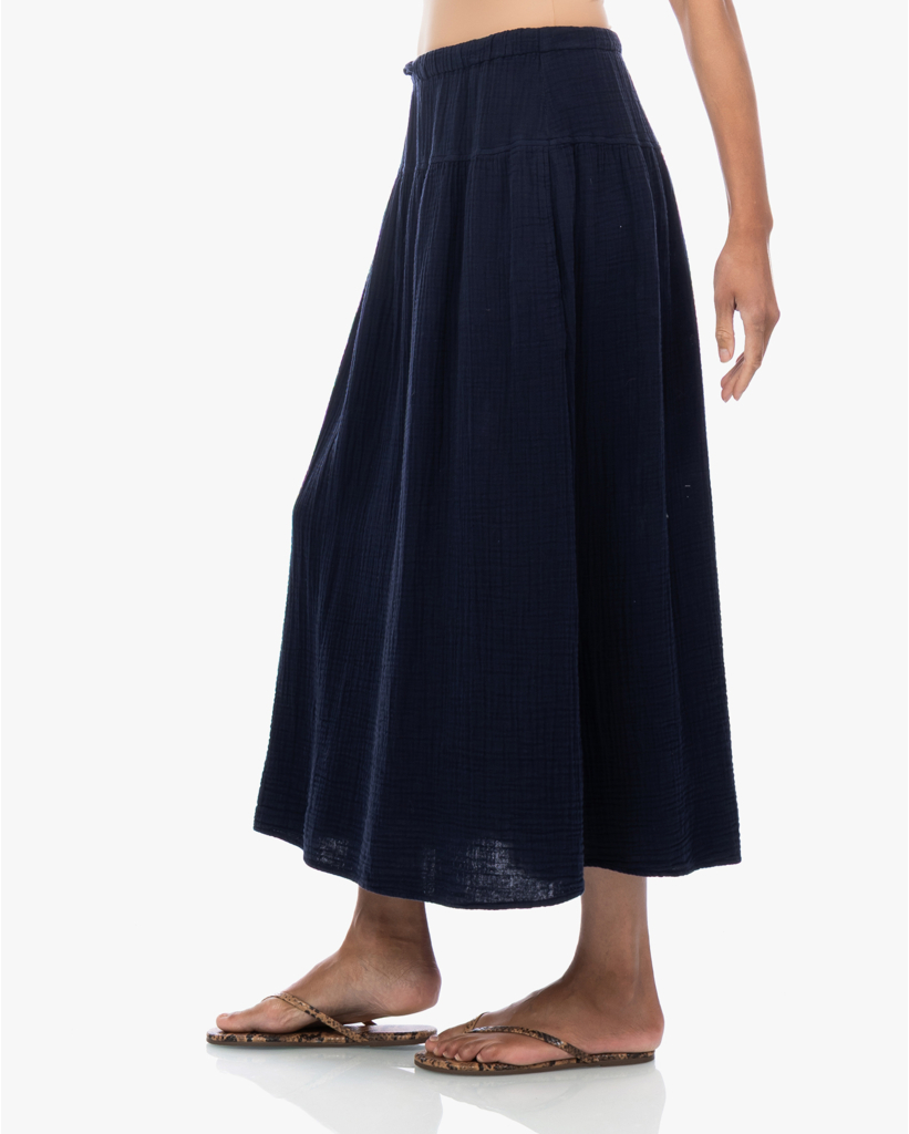 Irene Flowy Midi Rok Navy