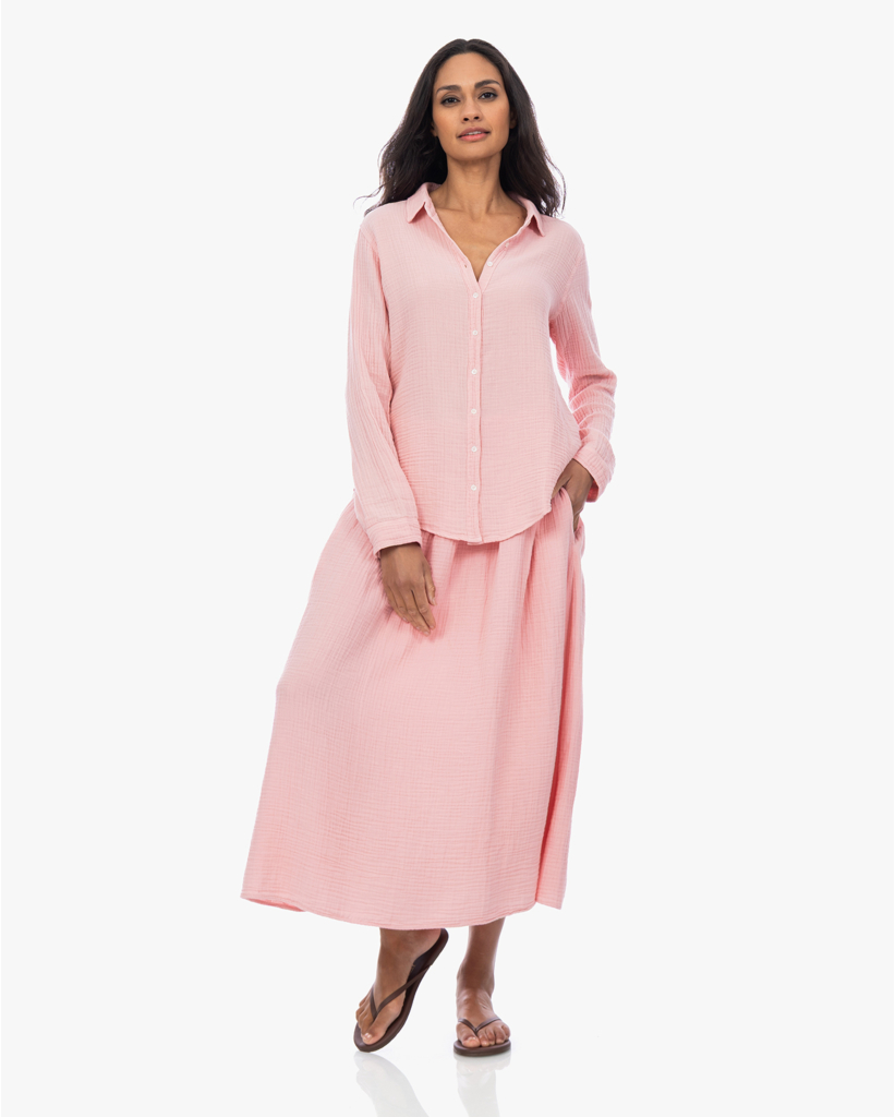 Irene Flowy Midi Rok Roze