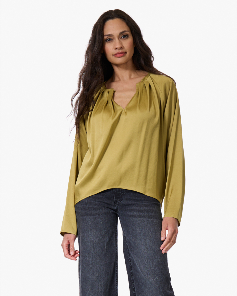 Harleen Satijnen Blouse Mosterd