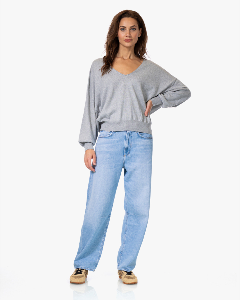 Risory Pullover Lange Mouwen en Ronde Hals Grijs