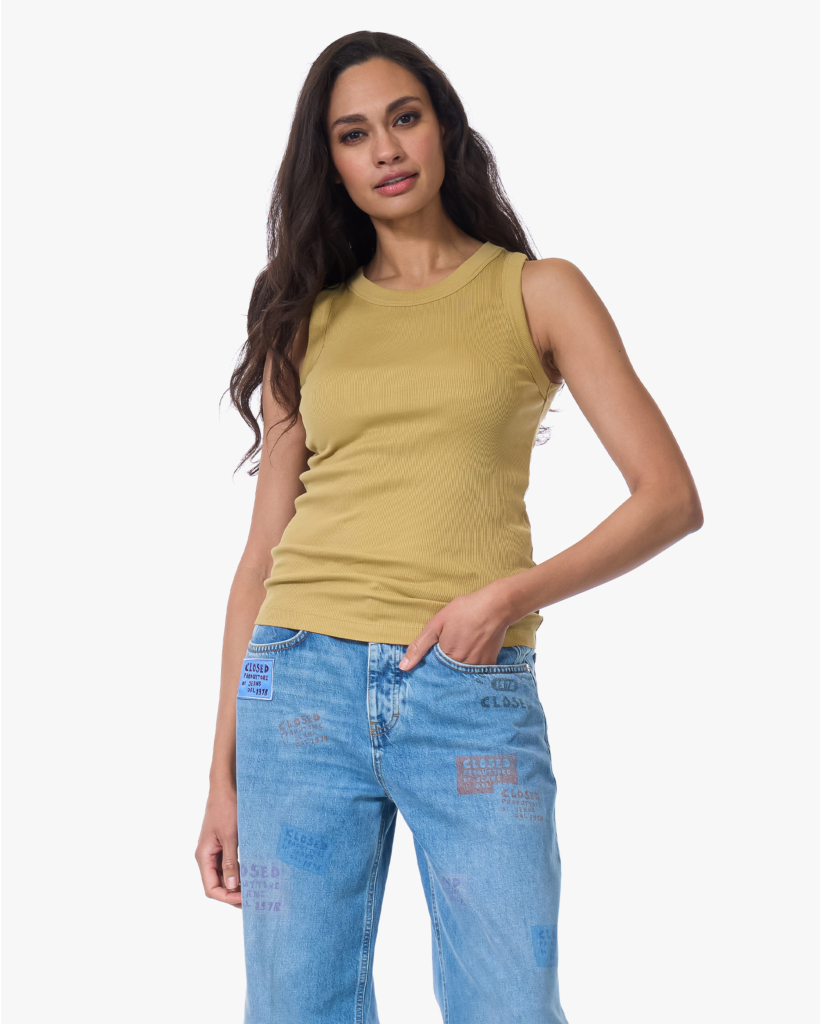 Olina Tanktop Mosterd Geel