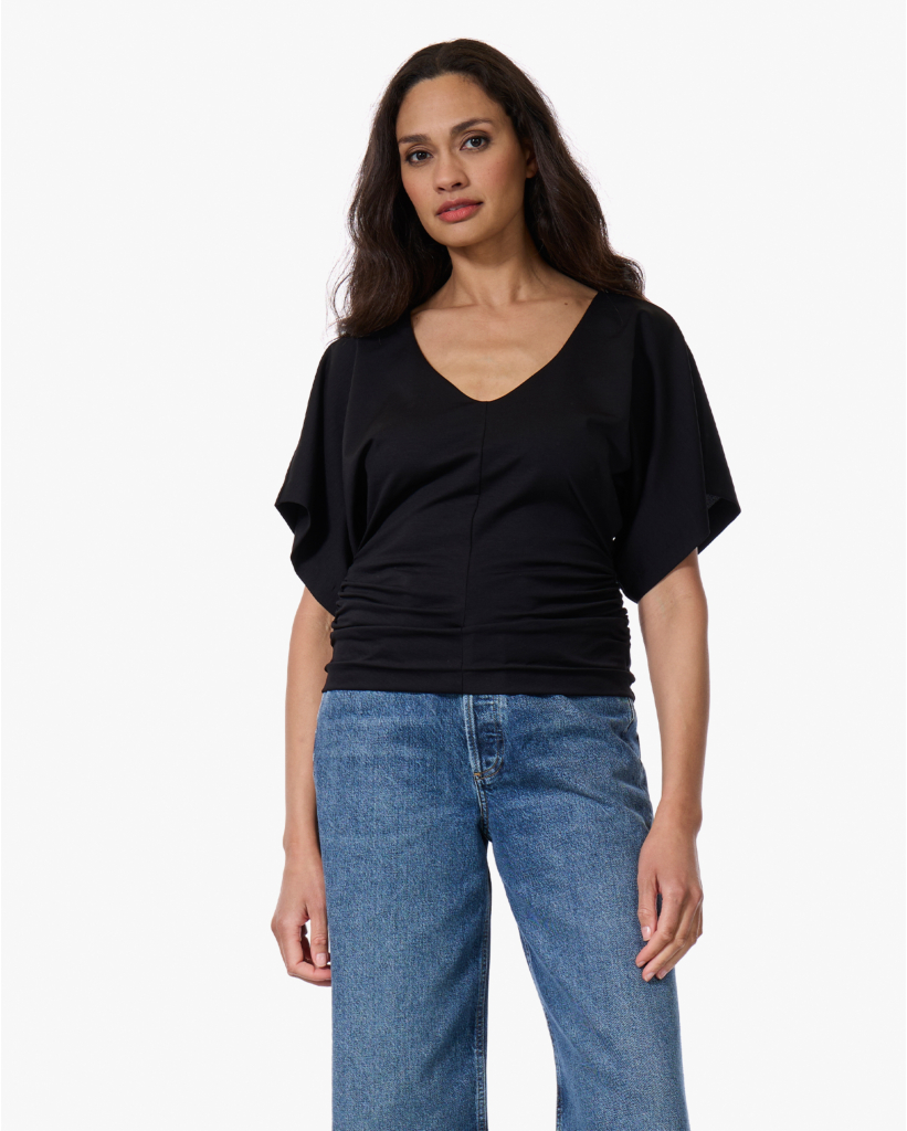 Pamara Lyocell Mix T-shirt Zwart