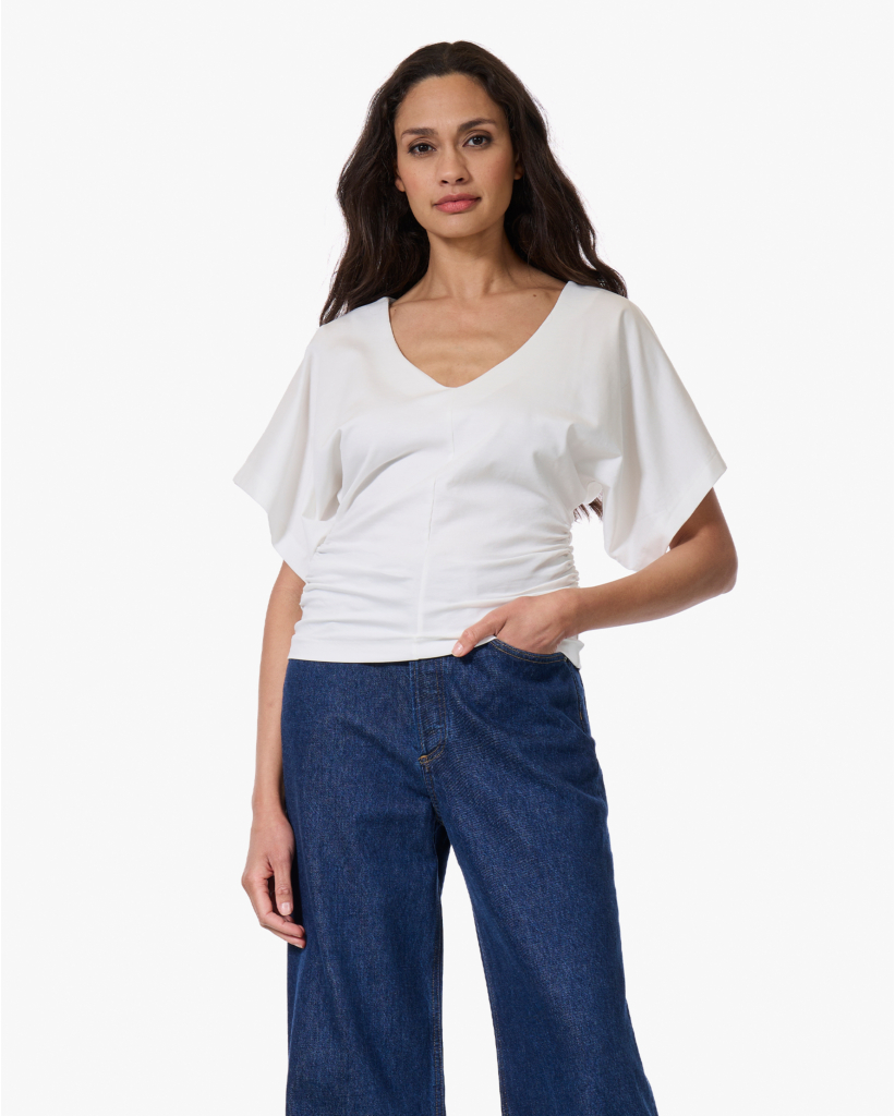 Pamara Lyocell Mix T-shirt Ecru