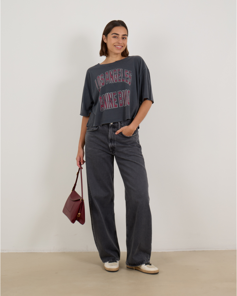 Johnny Cropped Shirt Verwassen Zwart