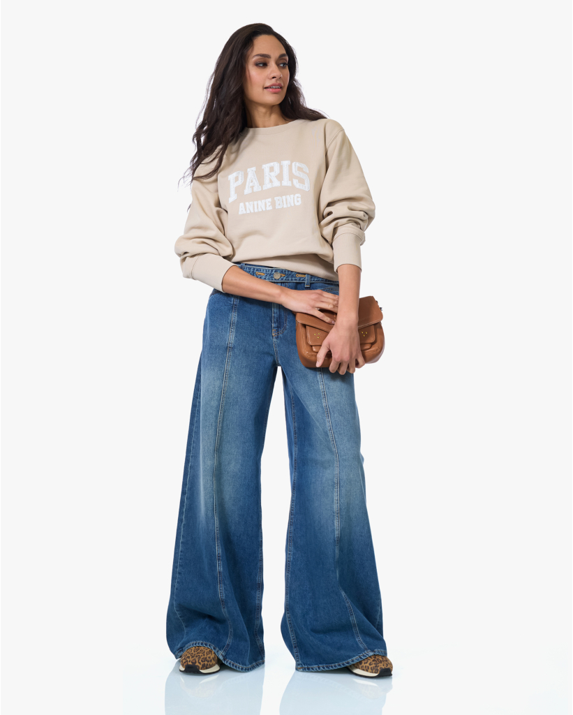 Harry Shrunken Paris Sweatshirt Beige