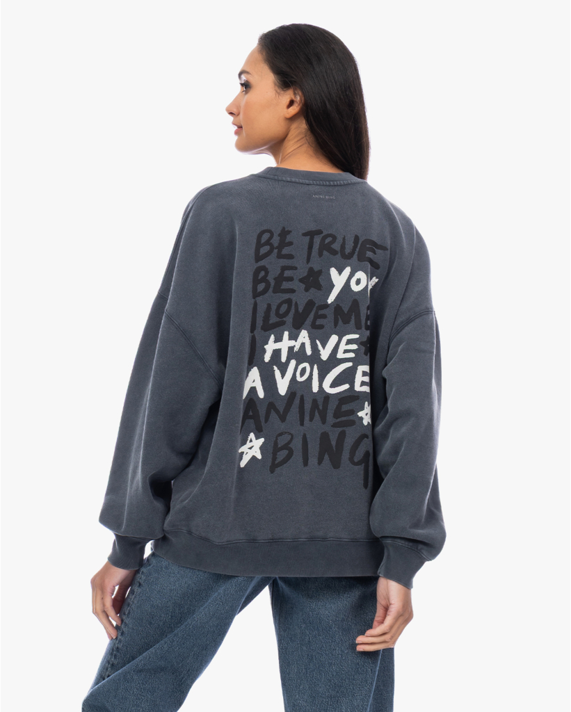 Miles Print Sweater Zwart