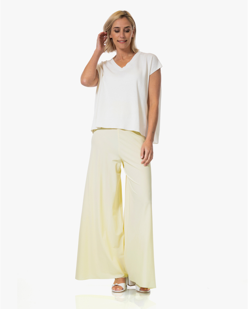Kuzi Light Travel Wijde Pijpen Pantalon Geel