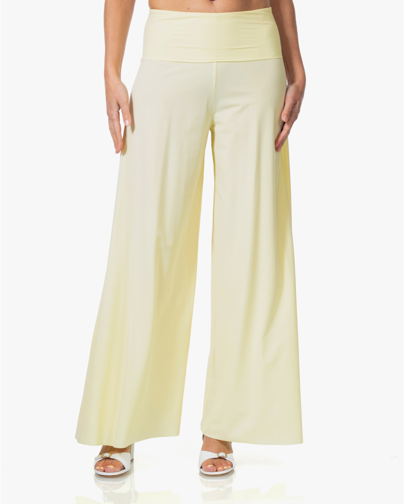 Kuzi Light Travel Wijde Pijpen Pantalon Geel