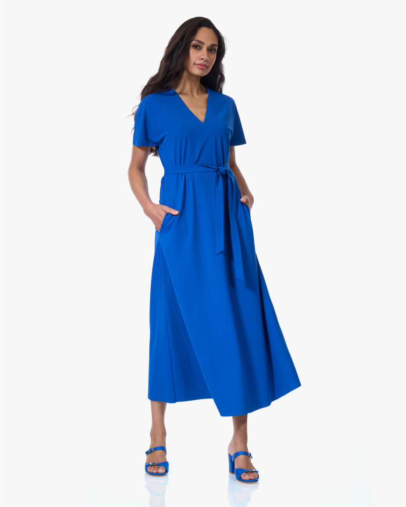 Yukijura Travel Jersey Jurk met Ceintuur True Indigo