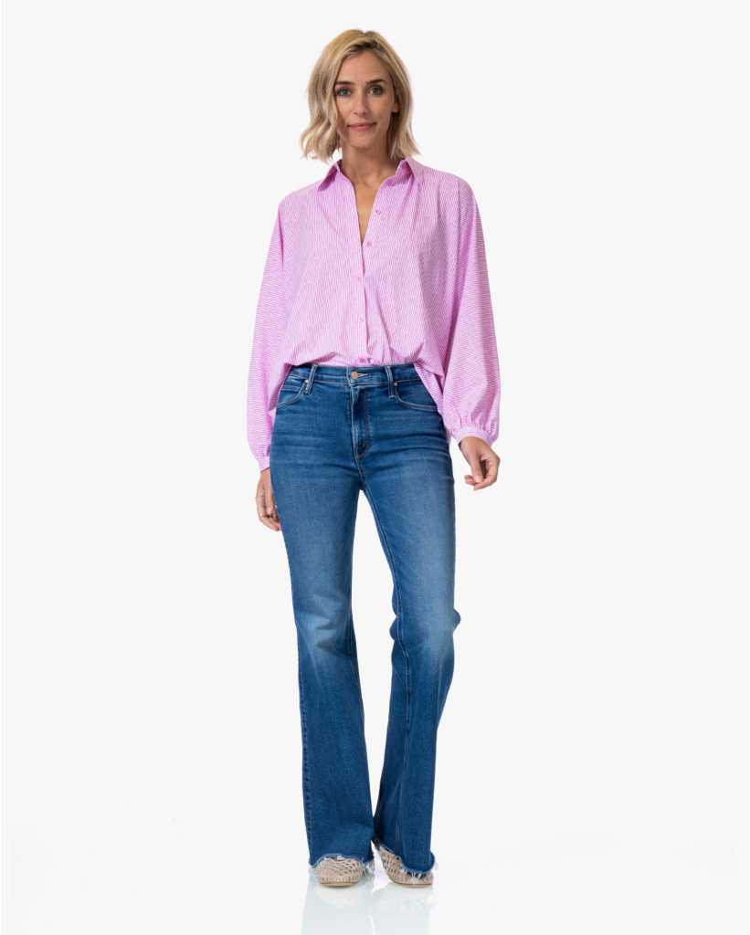 Iwai Dessin Travel Blouse Pink Lady Stripe