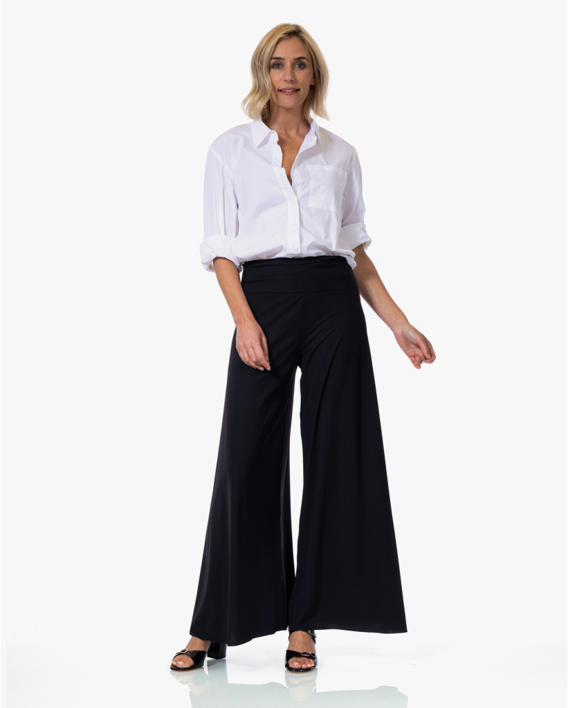 Kuzi Light Travel Wijde Pijpen Pantalon Diepzwart