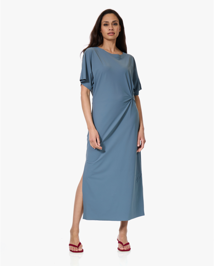 Lyori Travel Jersey Jurk met Knoopdetail Shark