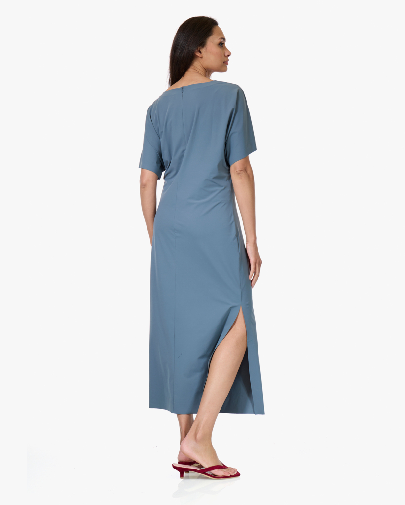 Lyori Travel Jersey Jurk met Knoopdetail Shark