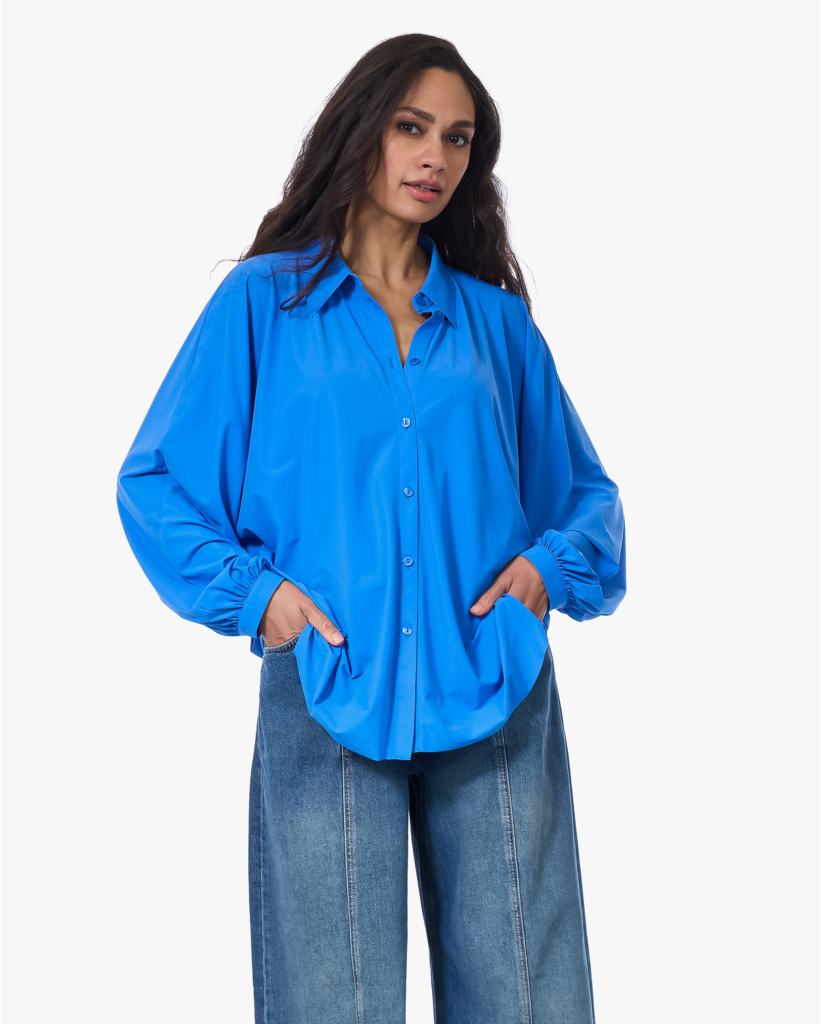 Iwai Travel Jersey Blouse Ocean