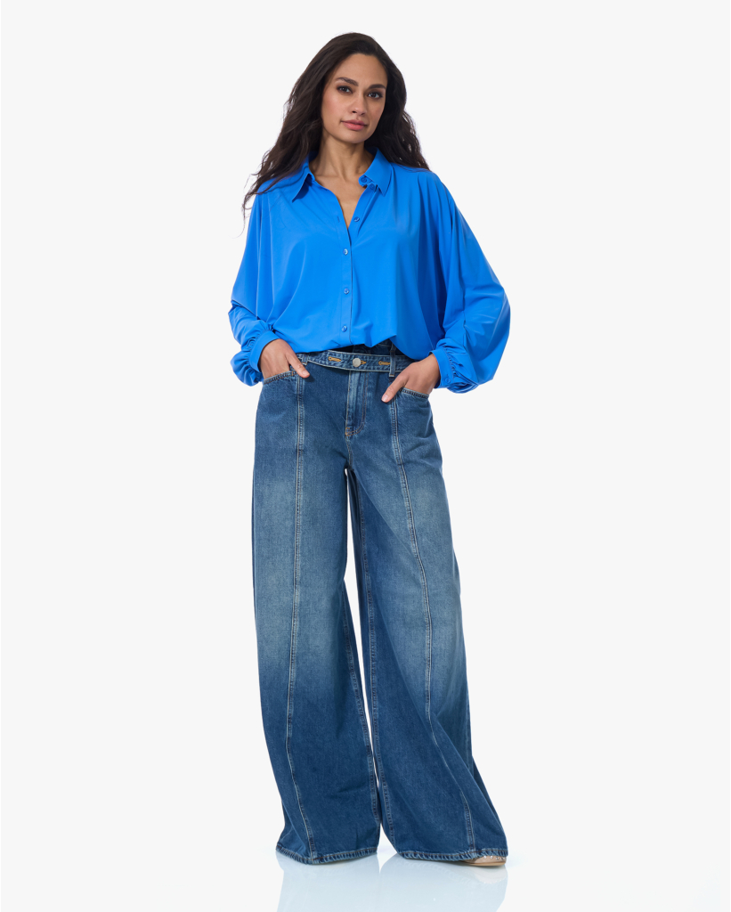 Iwai Travel Jersey Blouse Ocean