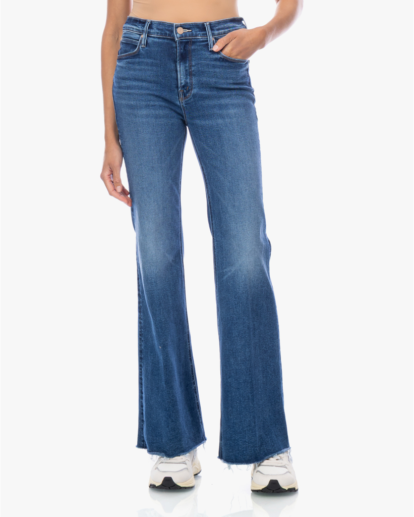 The Doozy Sneak Fray Flared Jeans Blauw