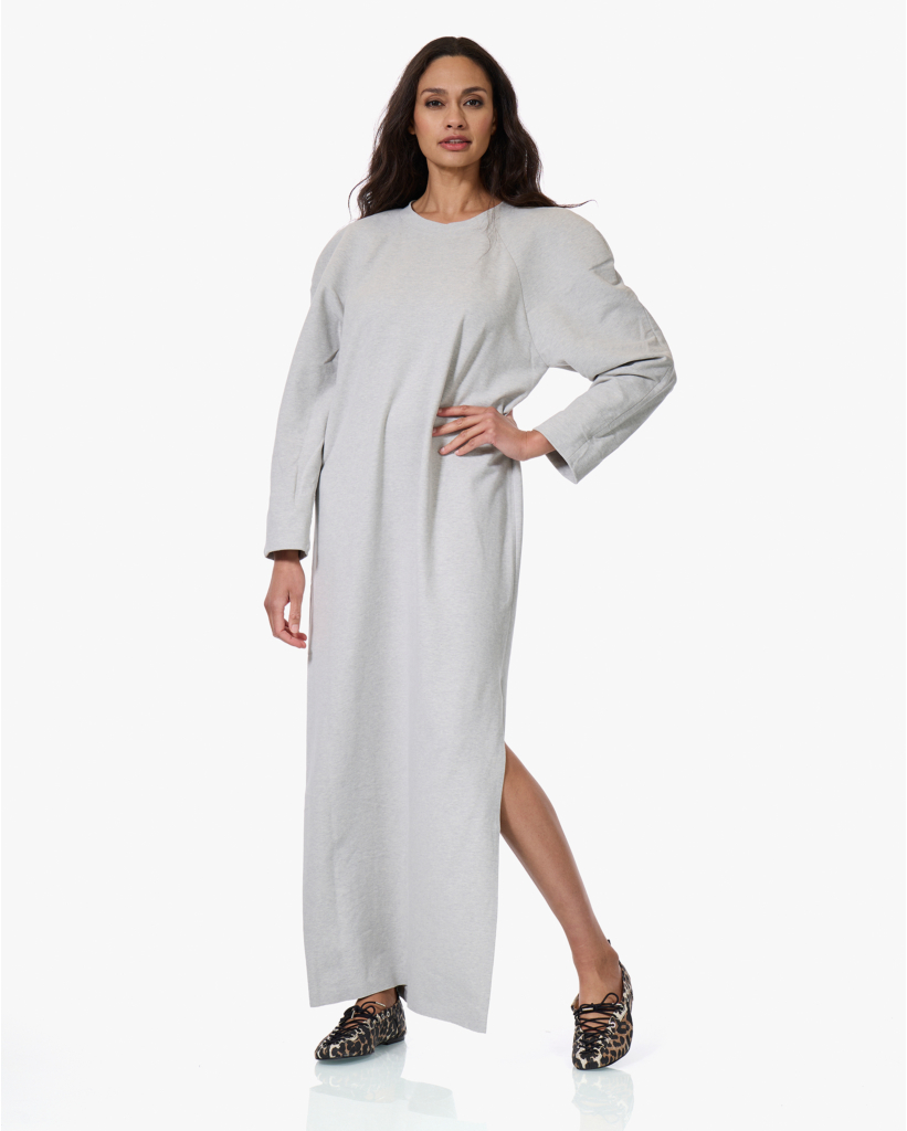 Maxi Bomber Sweater Jurk Grijs