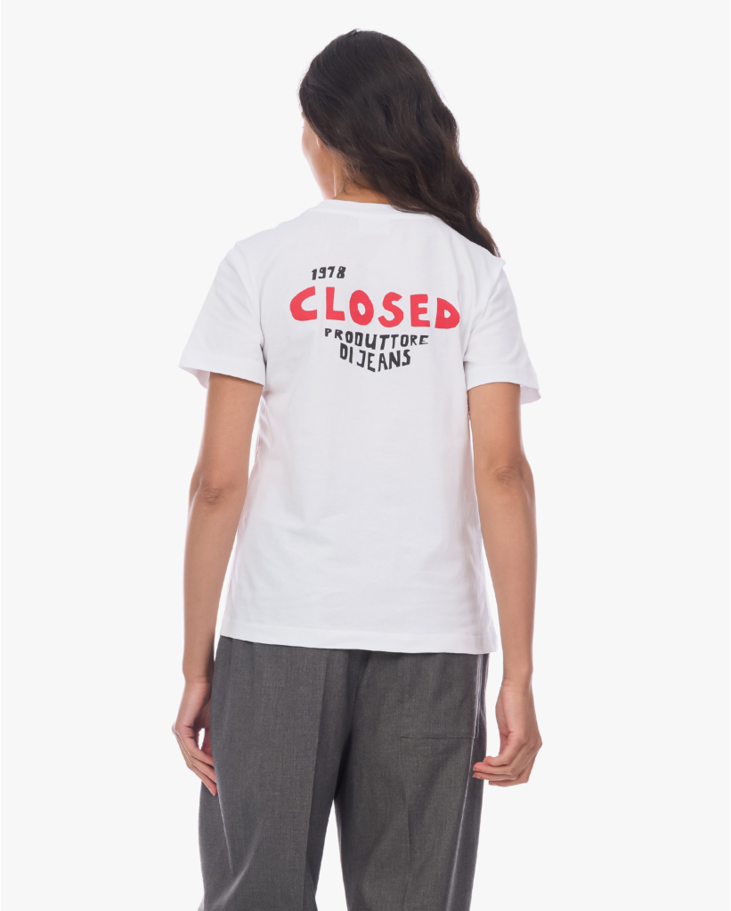 Back Print T-shirt Wit