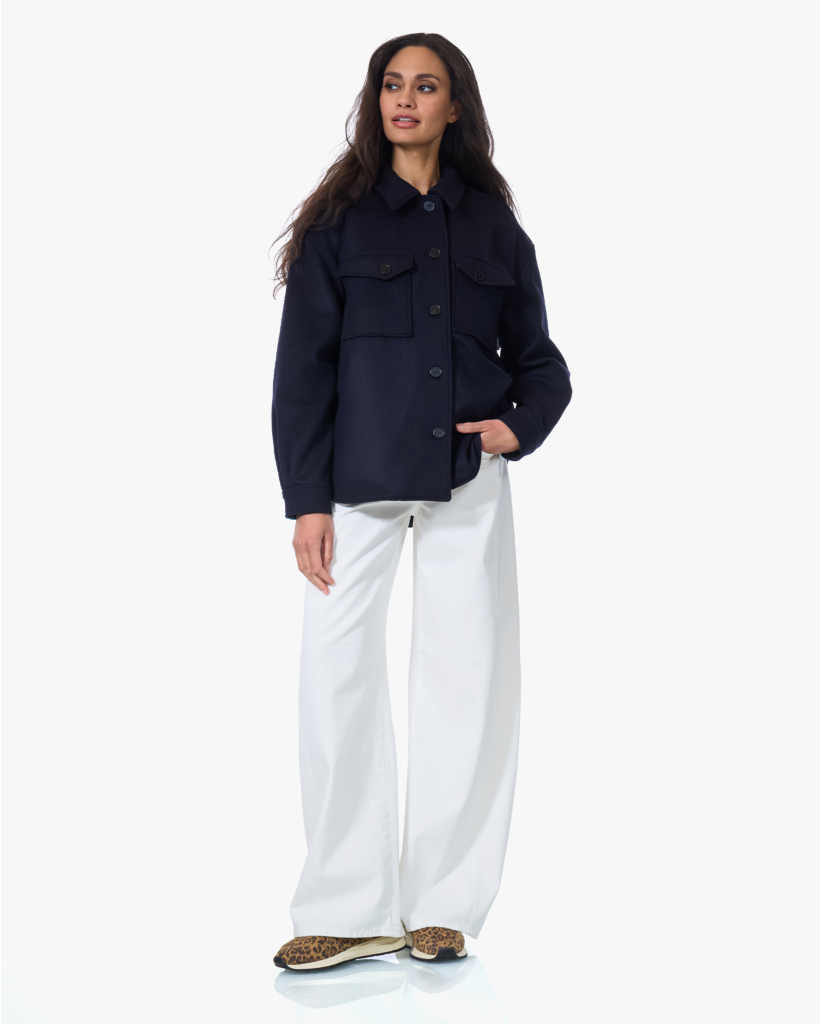 Wollen Overshirt Jack Navy Blauw