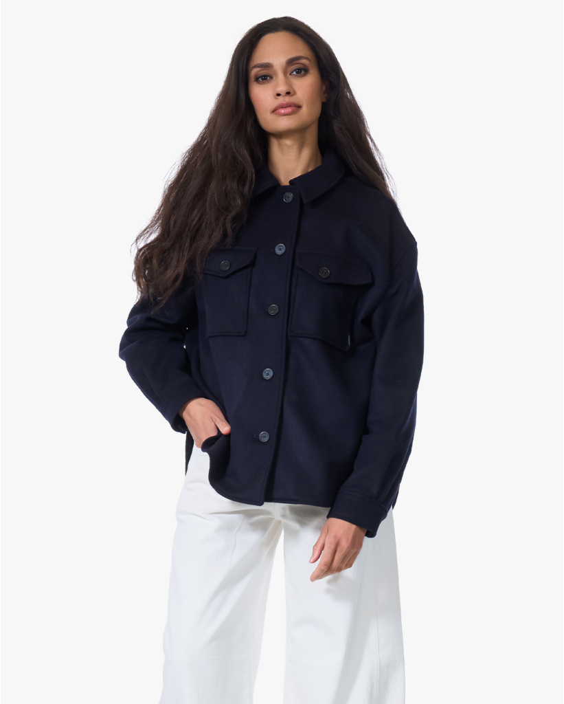 Wollen Overshirt Jack Navy Blauw