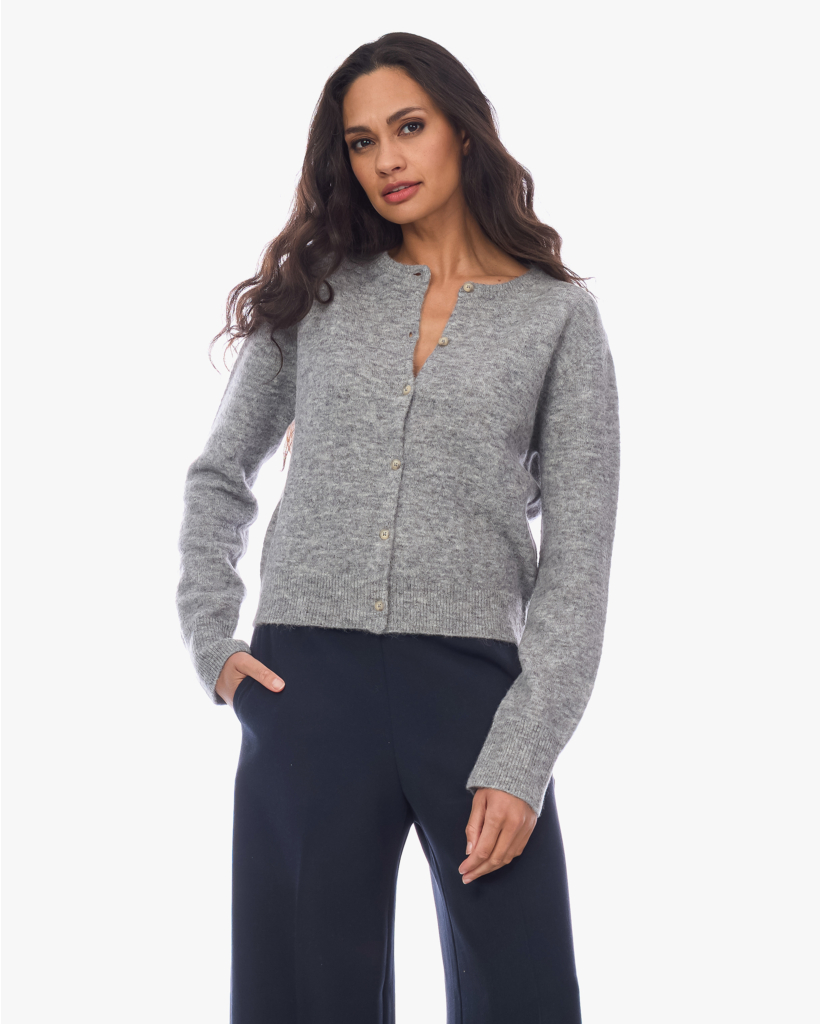 Wollen Doorknoop Vest Grijs