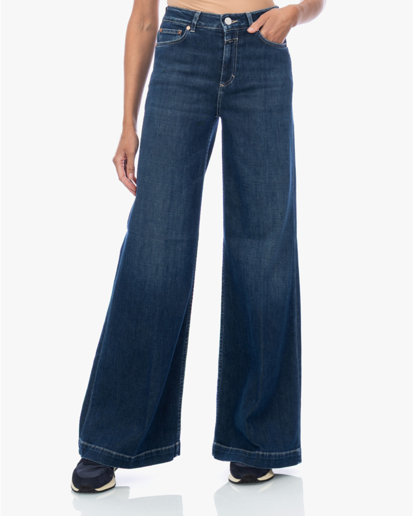 Glow Up Wide Leg Jeans Donkerblauw