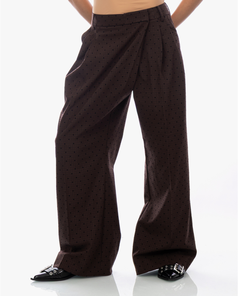 Flock Check Cross-over Pantalon Coffee