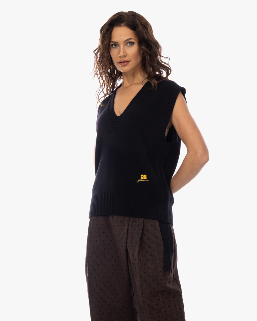 Wollen Spencer met Trekkoorden Zwart