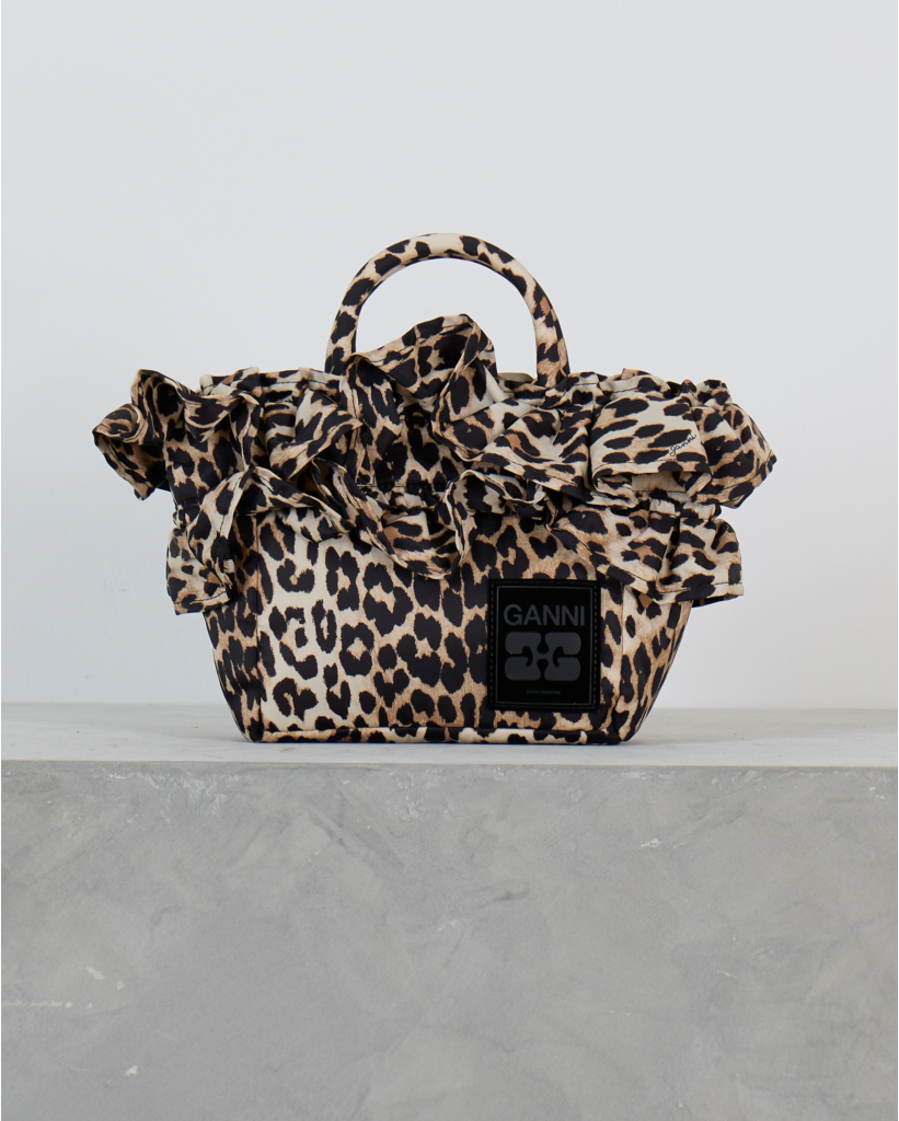 Mini Crossbody Tas met Ruffles Leopard