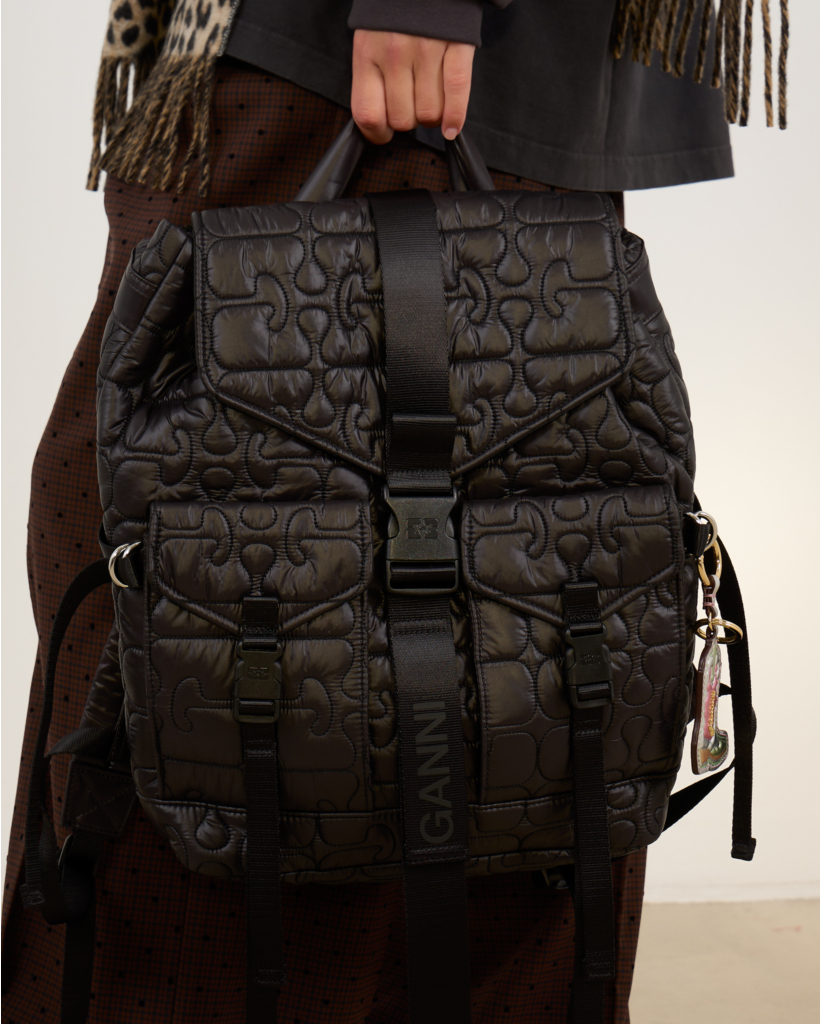 Embossed Logo Rugtas Zwart