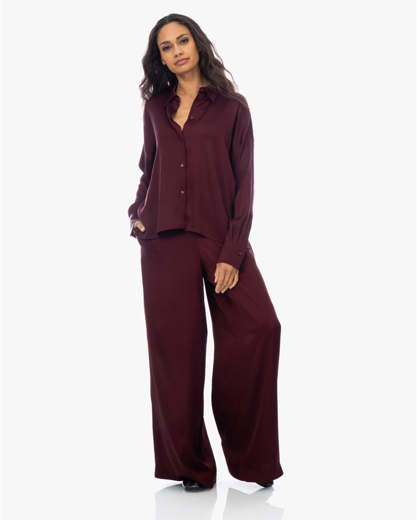 Tweezer Satijnen Pantalon Bordeaux L34