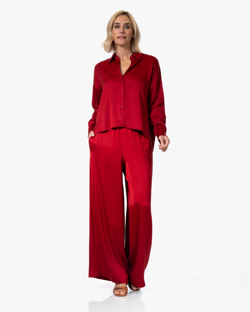 Tweezer Satijnen Pantalon Rood L34