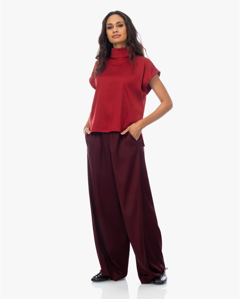 Alaria Satijnen Blouse Rood