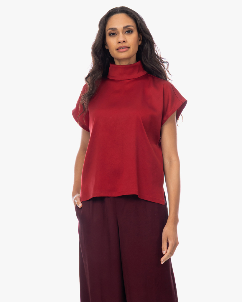 Alaria Satijnen Blouse Rood