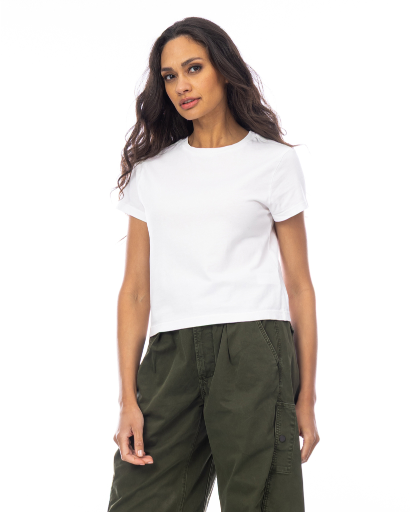 Adine Shrunken Katoenen T-shirt Wit