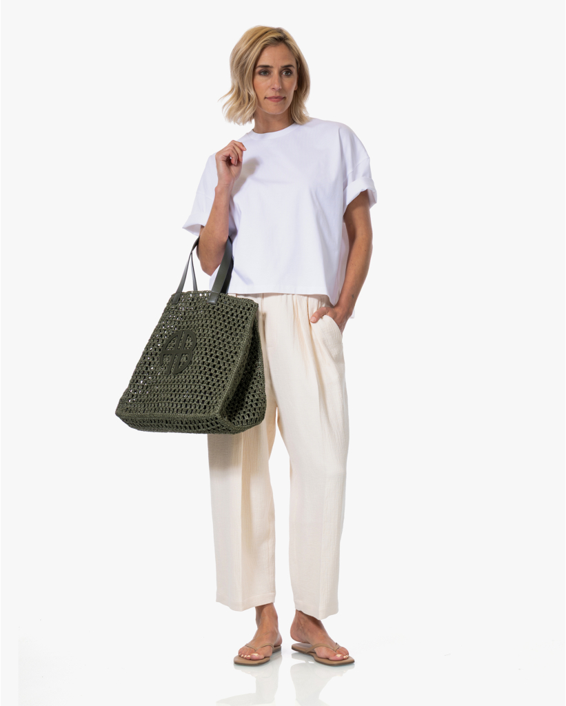 Kick Gestructureerde Pull-on Pantalon Ecru