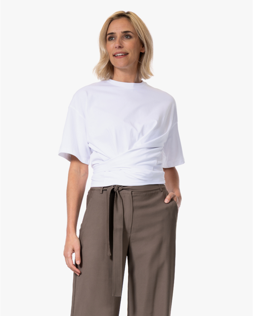Nantes T-shirt met Knoopdetail Wit